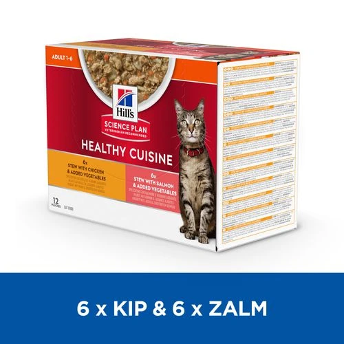 Hill's Science Plan Healthy Cuisine Adult Multipack Voor Katten Met Kip En Zalm 10 Hill's Science Plan Healthy Cuisine Adult Multipack Voor Katten Met Kip En Zalm - Afbeelding 8