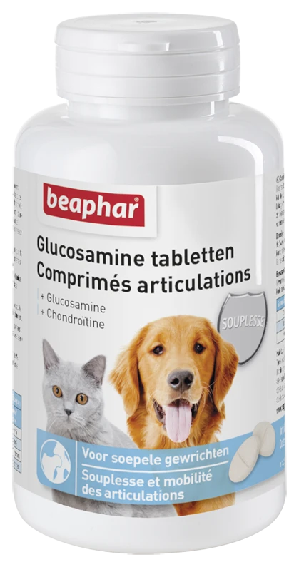 Beaphar Glucosamine Tabletten Hond/kat 60st 3 Beaphar Glucosamine Tabletten Hond/kat 60st